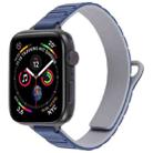 For Apple Watch 46mm / 49mm / 45mm / 44mm Slim I-shaped Magnetic Silicone Watch Band(Black+Dark Blue Grey) - 1