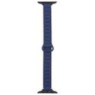 For Apple Watch 46mm / 49mm / 45mm / 44mm Slim I-shaped Magnetic Silicone Watch Band(Black+Dark Blue Grey) - 3
