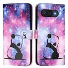 For Google Pixel 9a Colored Drawing Pattern Plain Weave Leather Phone Case(Baby Panda) - 2