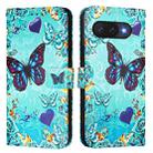 For Google Pixel 9a Colored Drawing Pattern Plain Weave Leather Phone Case(Love Butterfly) - 2