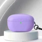 For Sony WF-1000XM5 Oily Leather Split Earphone Case(Lilac) - 1