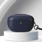 For Sony WF-1000XM5 Oily Leather Split Earphone Case(Dark Blue) - 1