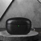 For Sony WF-1000XM5 Oily Leather Bluetooth Earphone Protective Case(Black) - 1