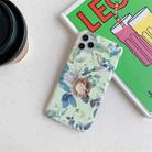 For iPhone 11 Pro Max Colorful Laser Flower Series TPU Mobile Phone Case with Diamond Ring Holder(Rose) - 1