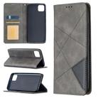 For OPPO Realme C11 Rhombus Texture Horizontal Flip Magnetic Leather Case with Holder & Card Slots(Grey) - 1