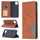 For OPPO Realme C11 Rhombus Texture Horizontal Flip Magnetic Leather Case with Holder & Card Slots(Brown) - 1