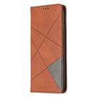 For OPPO Realme C11 Rhombus Texture Horizontal Flip Magnetic Leather Case with Holder & Card Slots(Brown) - 2