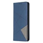 For OPPO Realme C11 Rhombus Texture Horizontal Flip Magnetic Leather Case with Holder & Card Slots(Blue) - 2