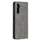 For OPPO Realme 6 Rhombus Texture Horizontal Flip Magnetic Leather Case with Holder & Card Slots(Grey) - 3