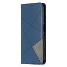 For OPPO Realme 6 Rhombus Texture Horizontal Flip Magnetic Leather Case with Holder & Card Slots(Blue) - 2