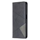 For OPPO Realme 6 Pro Rhombus Texture Horizontal Flip Magnetic Leather Case with Holder & Card Slots(Black) - 2