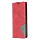 For OPPO Realme 6 Pro Rhombus Texture Horizontal Flip Magnetic Leather Case with Holder & Card Slots(Red) - 1