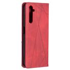 For OPPO Realme 6 Pro Rhombus Texture Horizontal Flip Magnetic Leather Case with Holder & Card Slots(Red) - 2