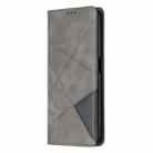 For OPPO Realme 6 Pro Rhombus Texture Horizontal Flip Magnetic Leather Case with Holder & Card Slots(Grey) - 2