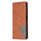 For OPPO Realme 6 Pro Rhombus Texture Horizontal Flip Magnetic Leather Case with Holder & Card Slots(Brown) - 2