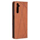 For OPPO Realme 6 Pro Rhombus Texture Horizontal Flip Magnetic Leather Case with Holder & Card Slots(Brown) - 3