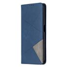 For OPPO Realme 6 Pro Rhombus Texture Horizontal Flip Magnetic Leather Case with Holder & Card Slots(Blue) - 2