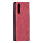 For OPPO Reno3 Pro Rhombus Texture Horizontal Flip Magnetic Leather Case with Holder & Card Slots(Red) - 3