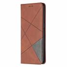 For OPPO Reno3 Pro Rhombus Texture Horizontal Flip Magnetic Leather Case with Holder & Card Slots(Brown) - 2