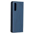 For OPPO Reno3 Pro Rhombus Texture Horizontal Flip Magnetic Leather Case with Holder & Card Slots(Blue) - 3