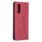 For OPPO Reno4 Pro 5G Rhombus Texture Horizontal Flip Magnetic Leather Case with Holder & Card Slots(Red) - 3