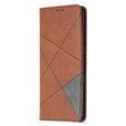 For OPPO Reno4 Pro 5G Rhombus Texture Horizontal Flip Magnetic Leather Case with Holder & Card Slots(Brown) - 2