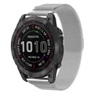 For Garmin Fenix 8/7X/6X/5X 26mm xDfind Milanese Quick Release Metal Watch Band(Silver) - 1
