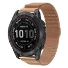For Garmin Fenix 8/7X/6X/5X 26mm xDfind Milanese Quick Release Metal Watch Band(Rose Gold) - 1