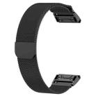 For Garmin Fenix 8/7/6/5 22mm xDfind Milanese Quick Release Metal Watch Band(Black) - 2