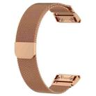 For Garmin Fenix 8/7/6/5 22mm xDfind Milanese Quick Release Metal Watch Band(Rose Gold) - 2