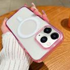 For iPhone 11 Pro Contrast Color Gradient Transparent MagSafe Phone Case(Purple Pink + Light Purple) - 1