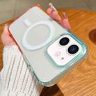 For iPhone 12 mini Contrast Color Gradient Transparent MagSafe Phone Case(Blue Green + Pink) - 1