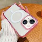 For iPhone 13 mini Contrast Color Gradient Transparent MagSafe Phone Case(Purple Pink + Light Purple) - 1