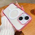 For iPhone 15 Plus Contrast Color Gradient Transparent MagSafe Phone Case(Purple Pink + Light Purple) - 1