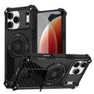 For iPhone 17 Pro Max Camouflage Kickstand Rotating Shaft MagSafe Phone Case(Carbon Fiber Black) - 1