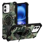 For iPhone 16 Plus Camouflage Kickstand Rotating Shaft MagSafe Phone Case(Army Green Camouflage) - 1