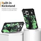 For iPhone 15 Pro Camouflage Kickstand Rotating Shaft MagSafe Phone Case(Bright Green Branches) - 2