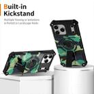 For iPhone 15 Pro Camouflage Kickstand Rotating Shaft MagSafe Phone Case(Green Camouflage) - 2