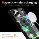 For iPhone 15 Pro Camouflage Kickstand Rotating Shaft MagSafe Phone Case(Green Camouflage) - 3