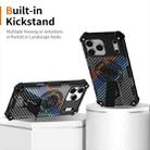 For iPhone 15 Pro Camouflage Kickstand Rotating Shaft MagSafe Phone Case(Carbon Fiber Rainbow) - 2