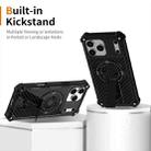 For iPhone 15 Pro Camouflage Kickstand Rotating Shaft MagSafe Phone Case(Carbon Fiber Black) - 2
