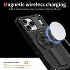 For iPhone 15 Pro Camouflage Kickstand Rotating Shaft MagSafe Phone Case(Carbon Fiber Black) - 3