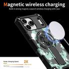 For iPhone 15 Plus Camouflage Kickstand Rotating Shaft MagSafe Phone Case(Mint Green Camouflage) - 3
