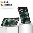 For iPhone 15 Plus Camouflage Kickstand Rotating Shaft MagSafe Phone Case(Green Camouflage) - 2