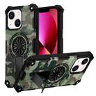 For iPhone 14 / 13 Camouflage Kickstand Rotating Shaft MagSafe Phone Case(Army Green Camouflage) - 1