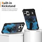 For iPhone 14 / 13 Camouflage Kickstand Rotating Shaft MagSafe Phone Case(Carbon Fiber Sky Blue) - 2