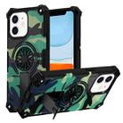 For iPhone 11 Camouflage Kickstand Rotating Shaft MagSafe Phone Case(Green Camouflage) - 1