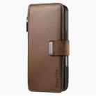 For iPhone 16 Pro Max CaseNeo MagSafe RFID Anti-theft Zipper Wallet Retro Leather Phone Case(Brown) - 2