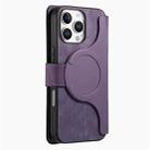For iPhone 16 Pro Max CaseNeo MagSafe RFID Anti-theft Zipper Wallet Retro Leather Phone Case(Purple) - 3