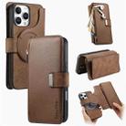 For iPhone 16 Pro CaseNeo MagSafe RFID Anti-theft Zipper Wallet Retro Leather Phone Case(Brown) - 1